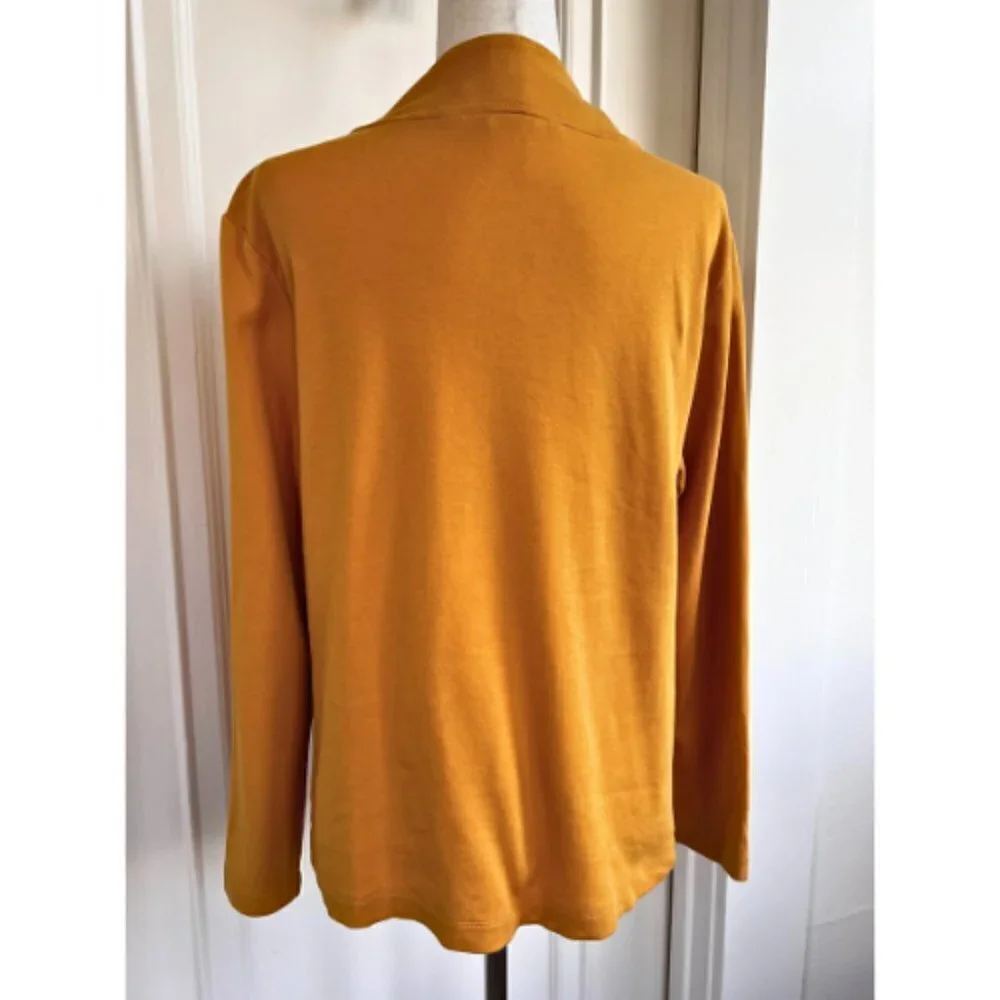 ISAAC MIZRAHI LIVE! Snap Henley Knit Pullover in Mustard Yellow Size L - Picture 7 of 14